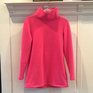 Dudley Stephens Cobble Hill Turtleneck in Neon Pink Vello Fleece